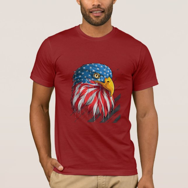 Bald Eagle Bird USA Flag Symbol T-Shirt (Vorderseite)