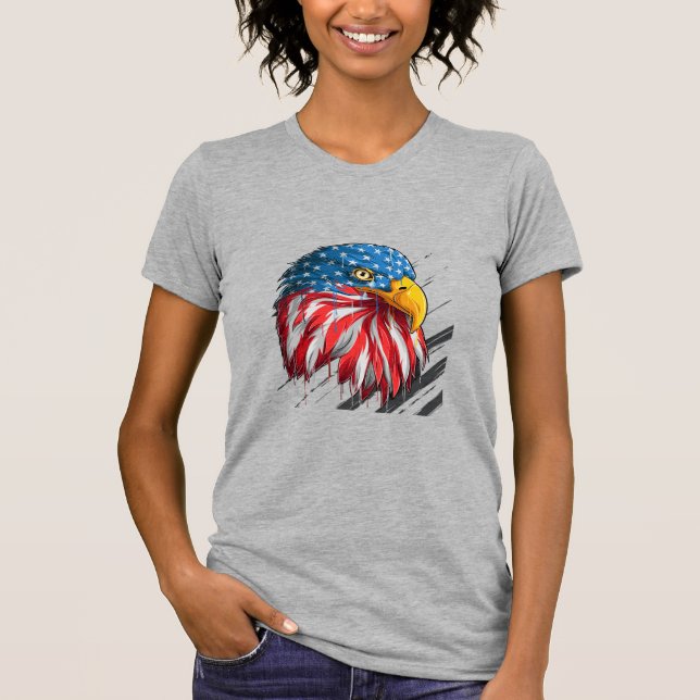 Bald Eagle Bird USA Flag Symbol T - Shirt (Vorderseite)