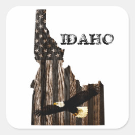 BALD EAGLE BURNT HOLZ - IDAHO PATRIOT BLK QUADRATISCHER AUFKLEBER