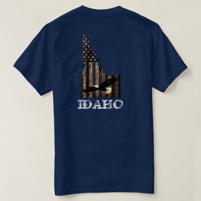 BALD EAGLE BURNT HOLZ - IDAHO PATRIOT BLK T-Shirt (Design Rückseite)