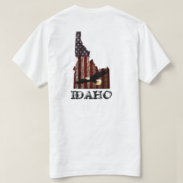 BALD EAGLE BURNT HOLZ - IDAHO PATRIOT CLR T-Shirt (Design Rückseite)