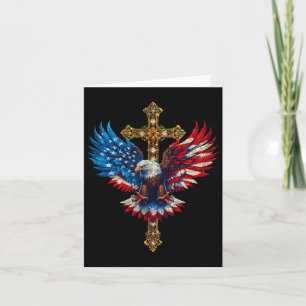 Bald Eagle Christlich Faith Ctoss Usa Flag Patriot Karte