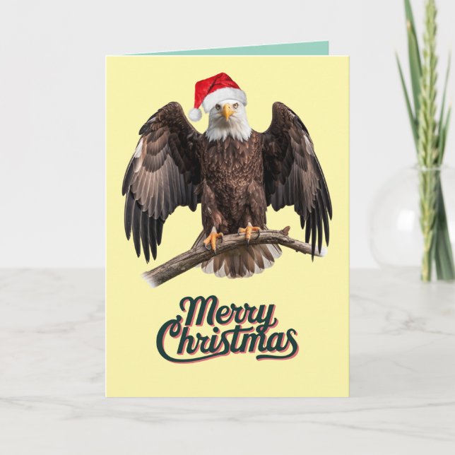 Bald Eagle Christmas Feiertagskarte (Vorderseite)