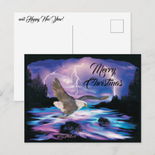 Bald Eagle Christmas Postcard Postkarte