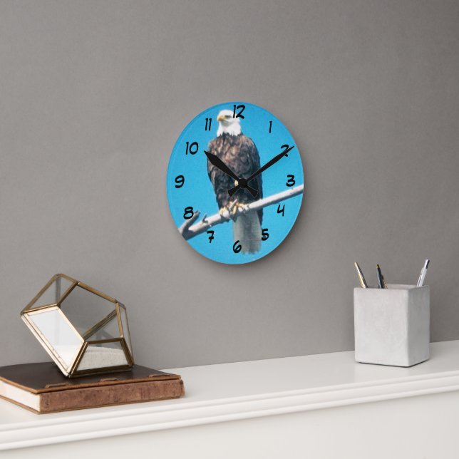 Bald Eagle Clock Runde Wanduhr (Büro)