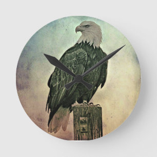 bald eagle clock runde wanduhr
