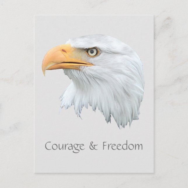 Bald Eagle Courage & Freedom anpassbar Postkarte (Vorderseite)