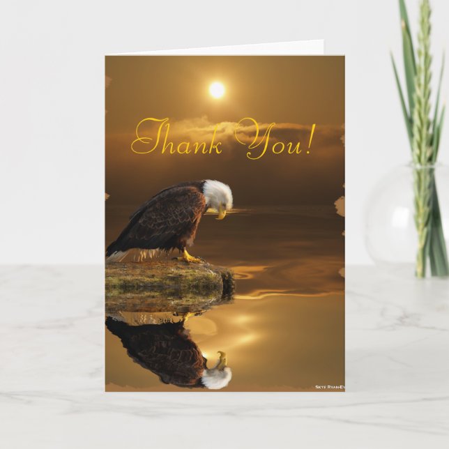 Bald Eagle Dankbarkeit Wildlife Thank You Card Dankeskarte (Vorderseite)