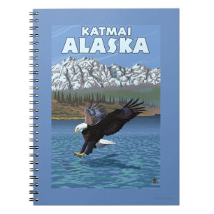 Bald Eagle Diving - Katmai, Alaska Notizblock