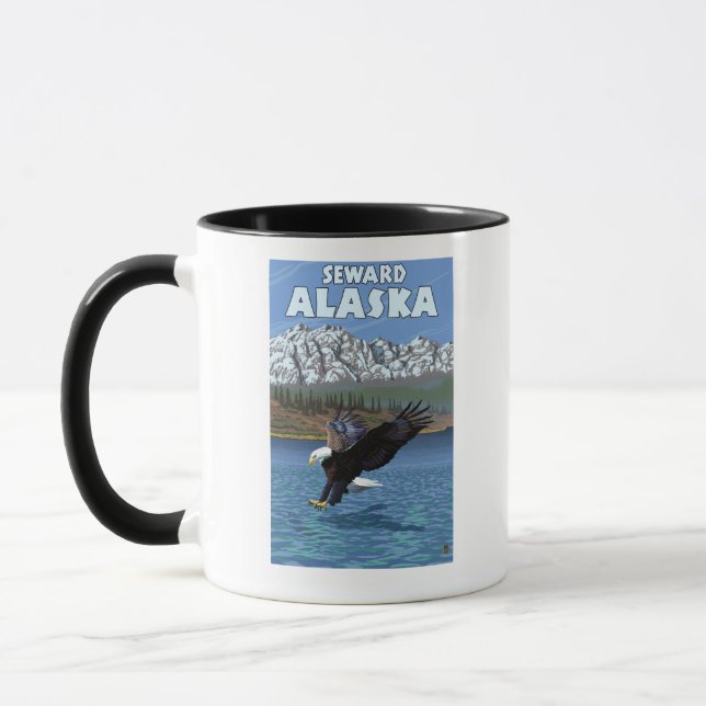 Bald Eagle Diving - Seward, Alaska Tasse (Links)