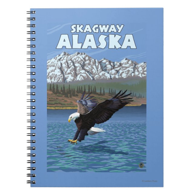 Bald Eagle Diving - Skagway, Alaska Notizblock (Vorderseite)