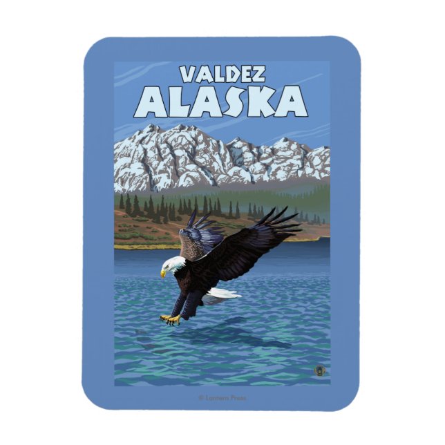 Bald Eagle Diving - Valdez, Alaska Magnet (Vertikal)