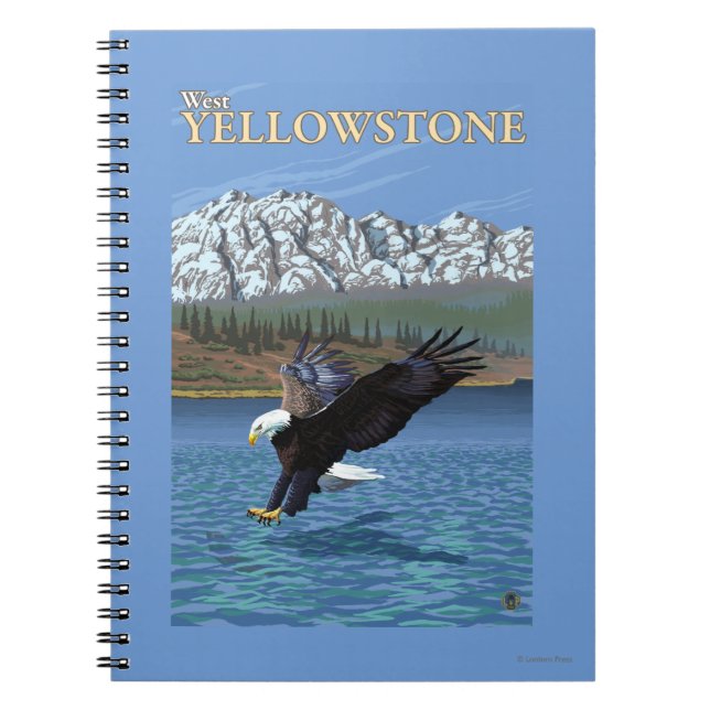 Bald Eagle Diving - West Yellowstone, MT Notizblock (Vorderseite)