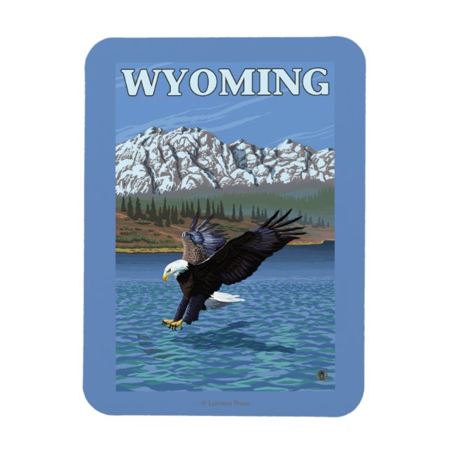 Bald Eagle Diving - Wyoming Magnet (Vertikal)