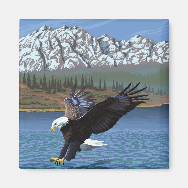Bald Eagle Diving - Yellowstone Nationalpark Magnet (Vorne)