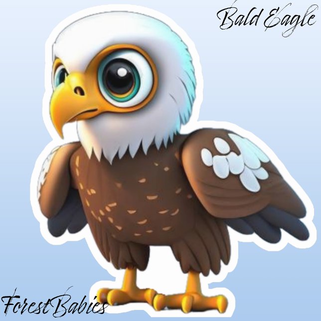 Bald Eagle 🦅 einzigartiges Tier der Natur Aufkleber (Bald Eagle ForestBabies Sticker)