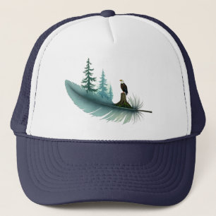 Bald Eagle Feather and Trees Truckerkappe