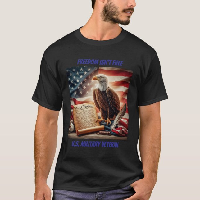Bald Eagle, Flag der Staaten und Verfassung T-Shirt (Vorderseite)