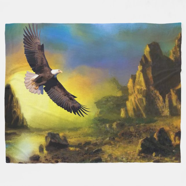 Bald Eagle Fleece Blanket (Vorderseite (Horizontal))