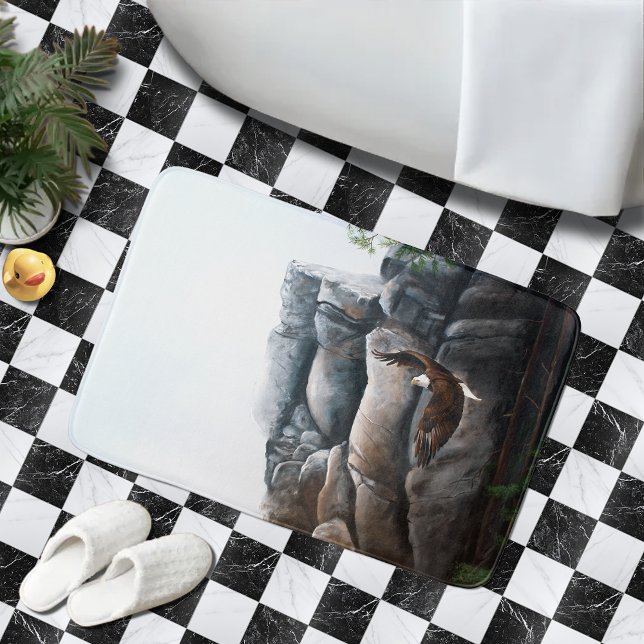 Bald Eagle Flight Rocks Badematte (Von Creator hochgeladen)