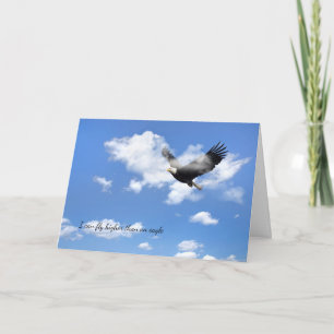 Bald Eagle flying in clouds Karte
