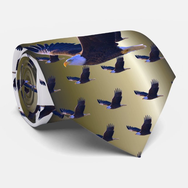 Bald Eagle Flying Krawatte (Gerollt)