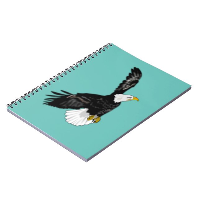 Bald Eagle Flying Notebook - Your Colors - Text Notizblock (Linke Seite)