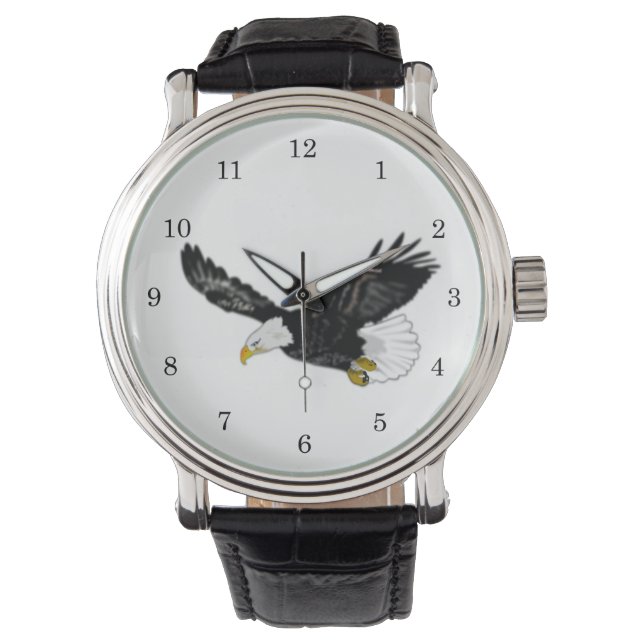 Bald Eagle Flying Watch Geschenk Armbanduhr (Vorderseite)