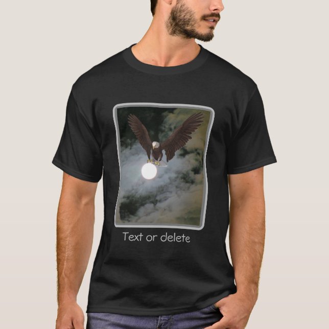 Bald Eagle Full Moon Night Sky Fantasy T-Shirt (Vorderseite)