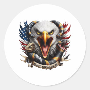 Bald Eagle Gadsden Snake Combo2 Runder Aufkleber
