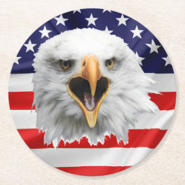 Bald Eagle gefällt patriotisches Geschenk Runder Pappuntersetzer