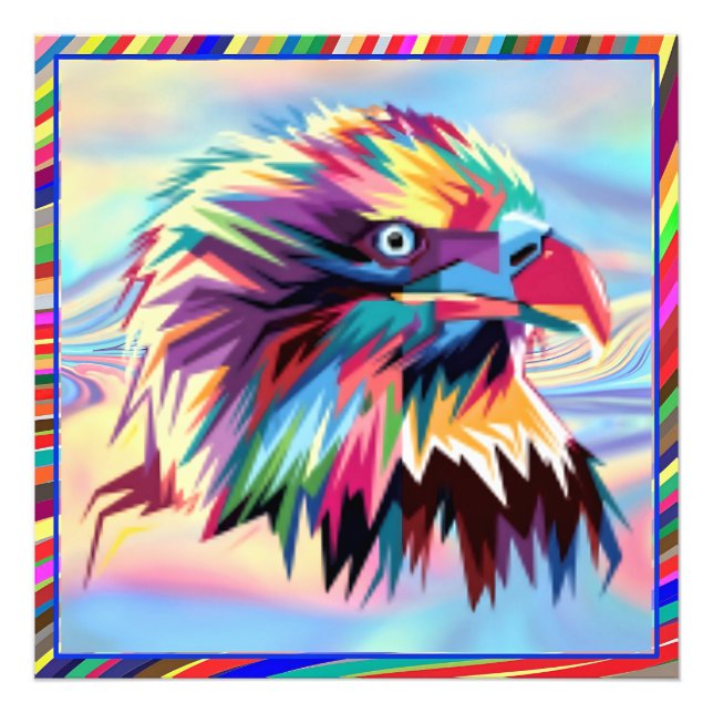 Bald Eagle Geometric Prismatic Design-80590 Fotodruck (Vorne)