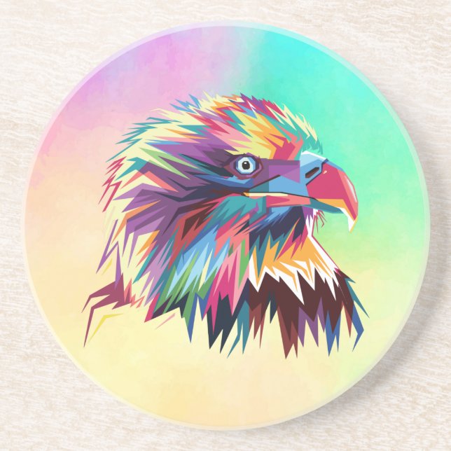 Bald Eagle Geometric Prismatic Design-80590 Getränkeuntersetzer (Vorne)