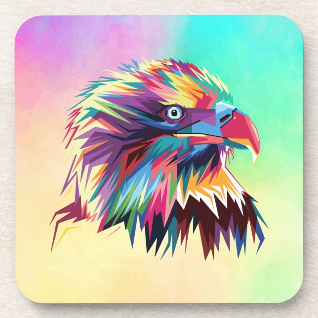 Bald Eagle Geometric Prismatic Design-80590 Getränkeuntersetzer (Vorderseite)