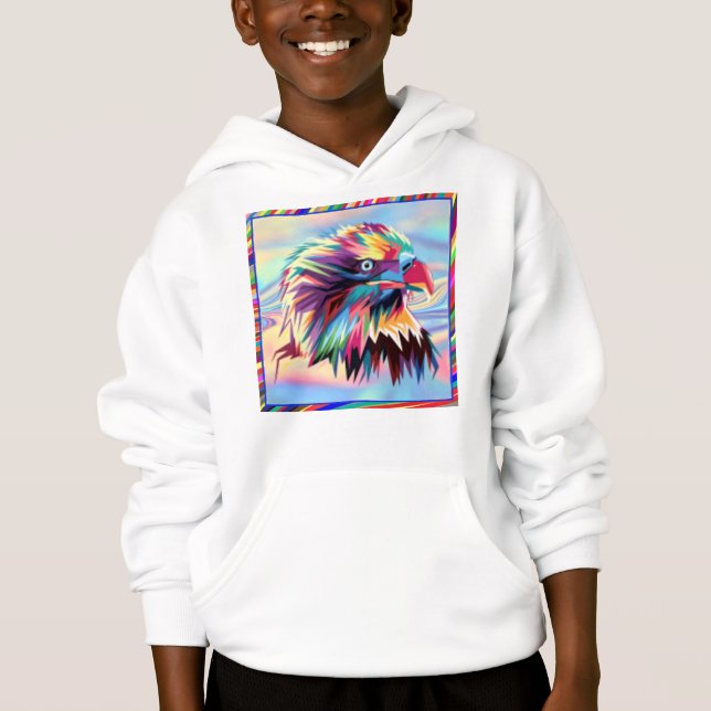 Bald Eagle Geometric Prismatic Design-80590 Hoodie (Vorderseite)