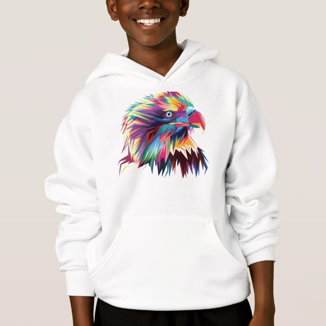 Bald Eagle Geometric Prismatic Design-80590 Hoodie (Vorderseite)
