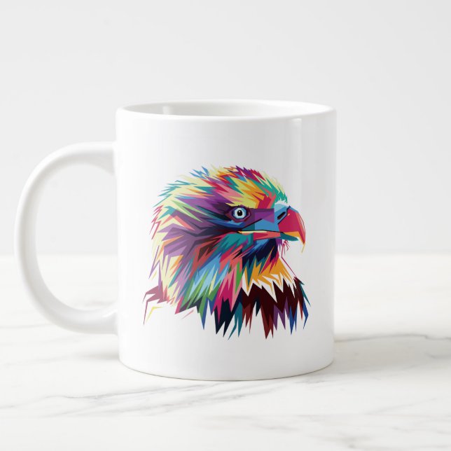 Bald Eagle Geometric Prismatic Design-80590 Jumbo-Tasse (Links)
