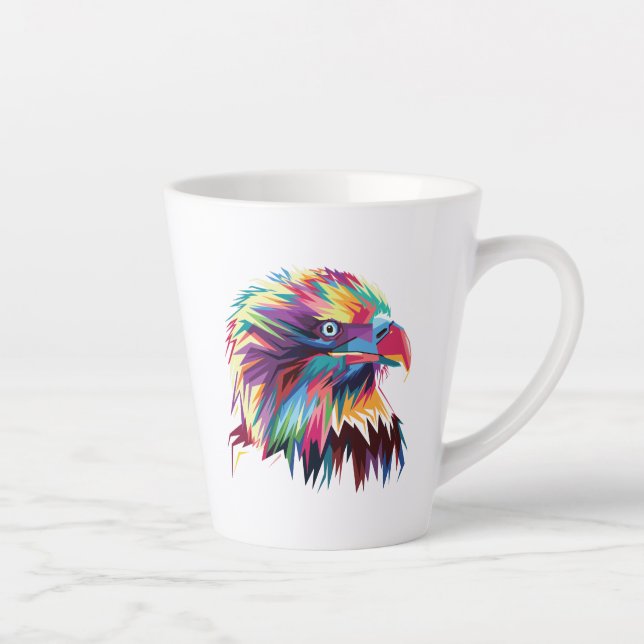 Bald Eagle Geometric Prismatic Design-80590 Milchtasse (Rechts)