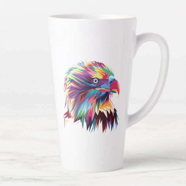 Bald Eagle Geometric Prismatic Design-80590 Milchtasse (Rechts)