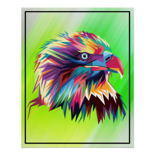 Bald Eagle Geometric Prismatic Design-80590 Poster