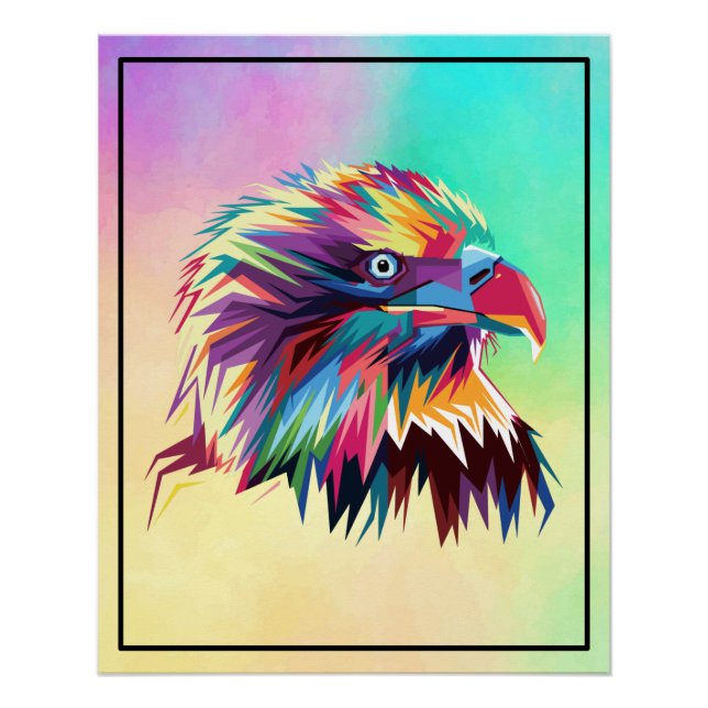 Bald Eagle Geometric Prismatic Design-80590 Poster (Vorderseite)
