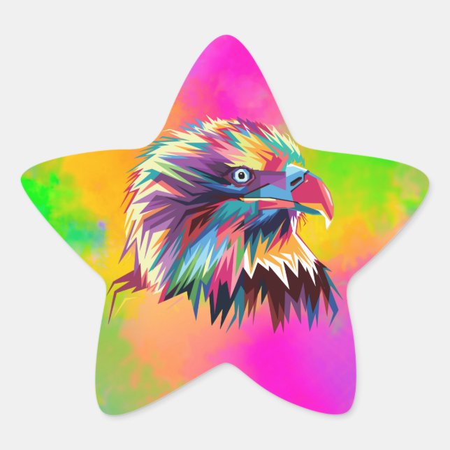 Bald Eagle Geometric Prismatic Design-80590 Stern-Aufkleber (Vorderseite)