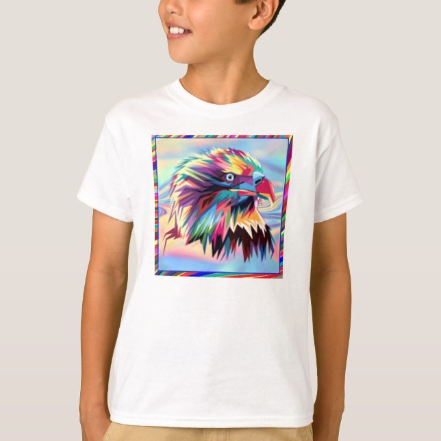 Bald Eagle Geometric Prismatic Design-80590 T-Shirt (Vorderseite)
