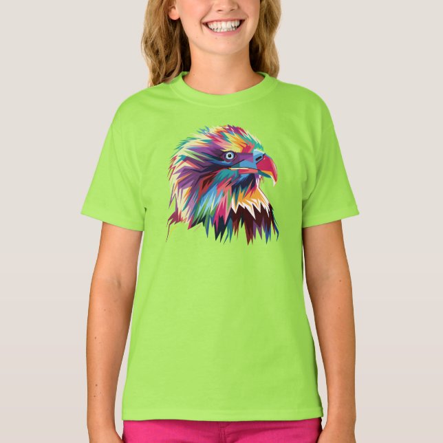 Bald Eagle Geometric Prismatic Design-80590 T-Shirt (Vorderseite)