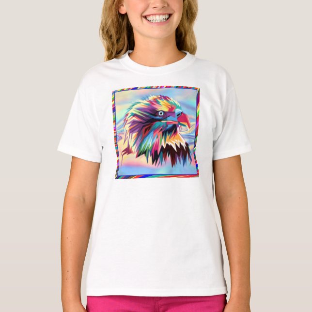 Bald Eagle Geometric Prismatic Design-80590 T-Shirt (Vorderseite)