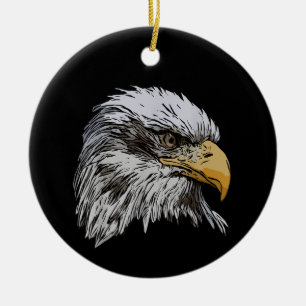 Bald Eagle Graphic American National Symbol Animal Keramik Ornament