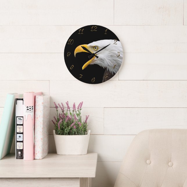 Bald Eagle Große Wanduhr (Lesesaal)