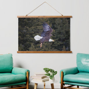 Bald Eagle Hanging Tapestry Wandteppich Mit Holzrahmen