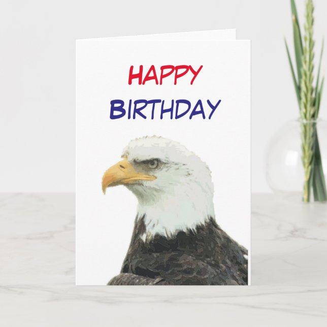 'Bald Eagle' Happy Birthday Karte (Vorderseite)
