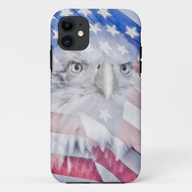 Bald Eagle Head & American Flag I Case-Mate iPhone Hülle (Rückseite)